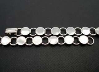 Glue Pad Disc Bracelet Blanks Silver Plt LINK 7.25  