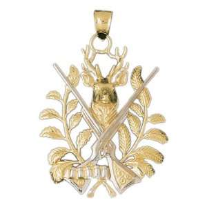   Pendant Two Tone Deer Head and Guns 19.2   Gram(s) CleverEve Jewelry