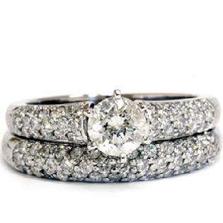 79CT Pave Cluster Diamond Anniversary Engagement Ring  Pompeii3 Inc 