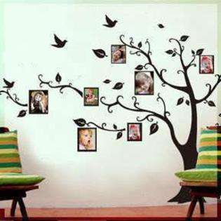 Wall Decal LARGE Black Photo Picture Frame Tree Vine Branch Removable 