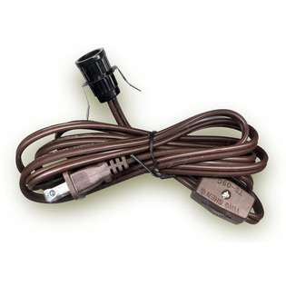 National Lamp Cord w/Socket and On/Off Switch, Heavy Duty 6ft. Brown 