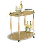 Neu Home Two Tier Serving Cart   Chrome & Natural Finish