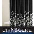  City Scene Branches Black Shower Curtain