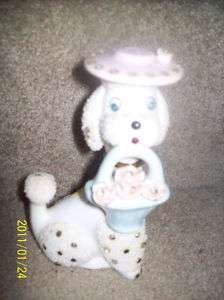 Vintage Irice Rhinestone Poodle Figurines  