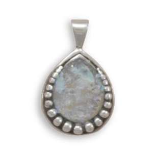  Pear Shape Ancient Roman Glass Pendant with Bead Design 