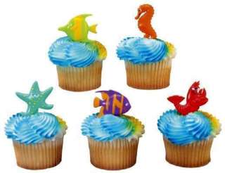   Jewel Fish Cake Cupcake Pick Decoration Toppers Party Favors 12  