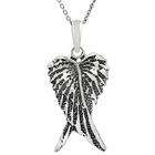  Sterling Silver Oxidized Angel Wings Necklace