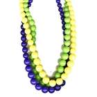 Cubozoa Yellow, blue and green bead necklace