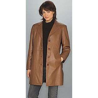 Ladies Lambskin Leather Walking Coat  Excelled Clothing Womens 