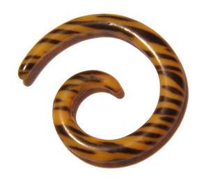 New Spiral Tiger Ear Taper Stretcher Earring. 3mm 8 Gauge G  