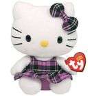 Ty Beanie Baby 6 HELLO KITTY Purple Plaid Outfit