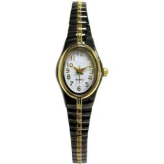   Watch w/Diamond Accent Champagne Oval Dial and Goldtone Expansion Band