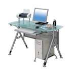 Interior Trade Tempered black printed glass Desk with adjustable feet