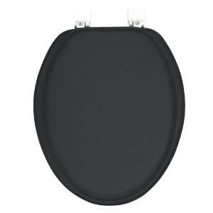   Ginsey Solid Black ELONGATED Padded Soft Toilet Seat: Home Improvement