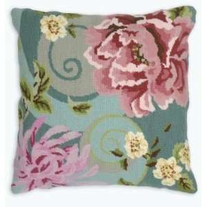  Floral Swirl in Green   Needlepoint Pillow Kit Arts 