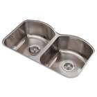   33 Inch Undercounter Mount Double Bowl Kitchen Sink, Stainless Steel