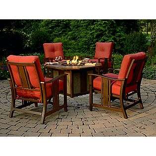 Wessington 5 Pc. Firepit Chat Set  Agio Outdoor Living Patio Furniture 