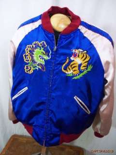 Vtg 50s.Reversible Japan Souvenir Jacket. Sukajan.Embroidered Tigers 