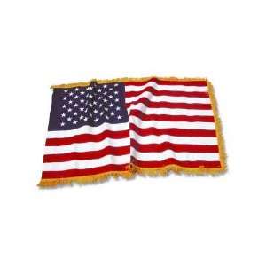  USA 4x6ft American Flag with Indoor Pole Hem and Fringe 