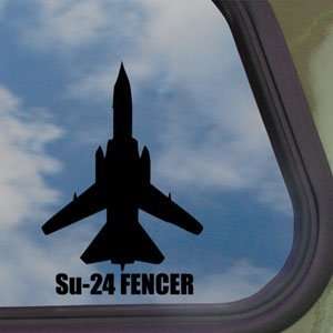  Su 24 FENCER Black Decal Military Soldier Window Sticker 