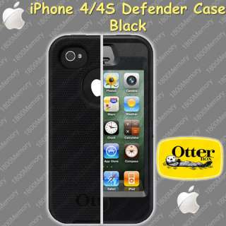 GENUINE OtterBox Defender Case for Apple iPhone 4 S 4S Black Belt Clip 