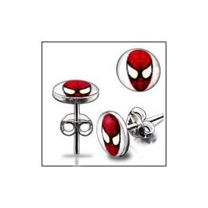    Spider man Logo Silver Earring Body Piercing Jewelry Jewelry