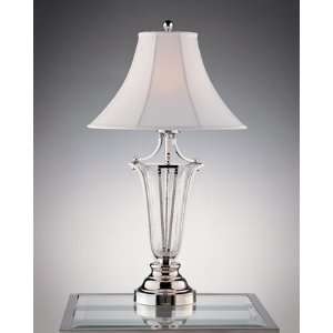  24 Clear Crackled Glass with Chrome Base Table Lamp