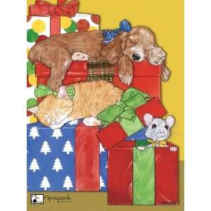  Pipsqueak Productions C403 Mix Dog With Cat Holiday Boxed 