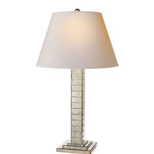   Chart House 1 Light Table Lamps in Mirrored Column Table Lamp: Home