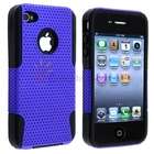 New Hybrid Black Silicone/Blue Mesh Plastic Case+Car Mount+Charger For 