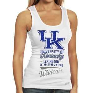   Ladies White Distressed Boy Beater Tank Top: Sports & Outdoors