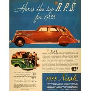  1935 Ad Nash Advanced Six Automobile Illustration Car 