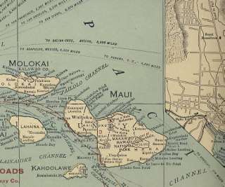 1922 Railroad Map of Hawaii. Large. Genuine  