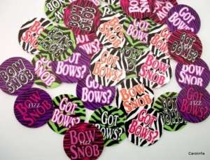 50 Precut Girly Bow Sayings Bottle Cap Images  