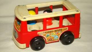 Vintage Fisher Price Mini Bus 2 Little People 1969  
