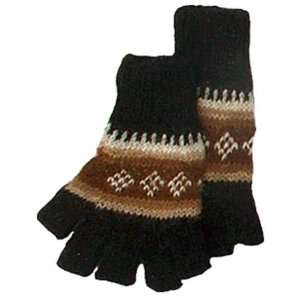  Alpaca Fingerless Gloves   Black 