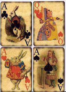   inspired Alice in Wonderland playing cards tags ATC altered art 8