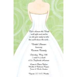 Green Swirl Bride Invitations