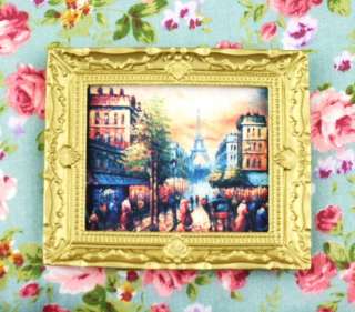 Dollhouse Furniture Paris Wall Painting Picture Frame  
