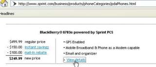 RE NEW SPRINT BLACKBERRY RIM 8703e Color PDA Cell Phone  