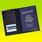 Leather USA Passport Cover Holder Black Travel Wallet US Seal GOLD 