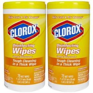  Clorox Disinfecting Wipes, Lemon, 75 ct 2 ct (Quantity of 