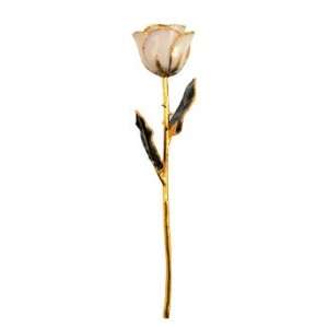  Gold Dipped White Satin Plated Rose: Home & Kitchen