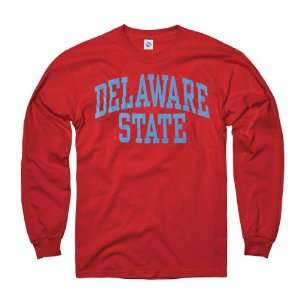 Delaware State Hornets Red Arch Long Sleeve T Shirt  