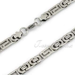 8MM MENS Silver Tone Link Style Stainless Steel Necklace Chain 