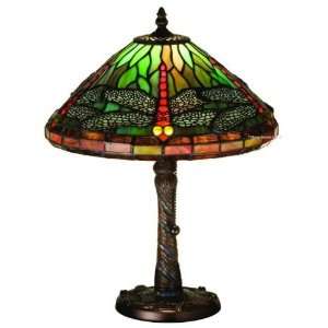  Green Mosaic Dragonfly Accent Table Lamp 16 Inches H