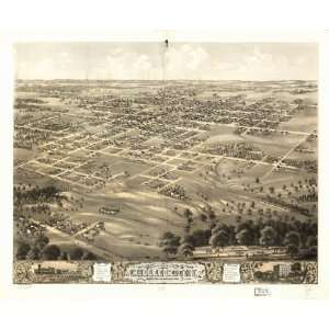   1869 Birds eye map Chillicothe, Livingston, Missouri