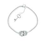 Bling Jewelry Sterling Silver CZ Handcuff Bracelet with Key Charm