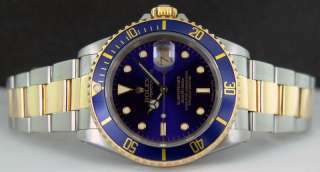 Rolex Mens Submariner Blue 16613 40mm WATCH CHEST  