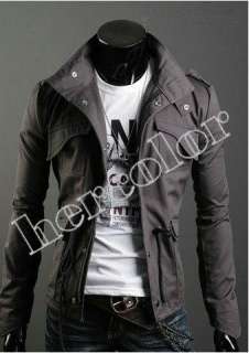 Men Casual Top Designed Slim Fit Zip Jacket Coat 3color M L XL XXL 